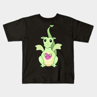 Cute Baby Dragon with Heart Kids T-Shirt